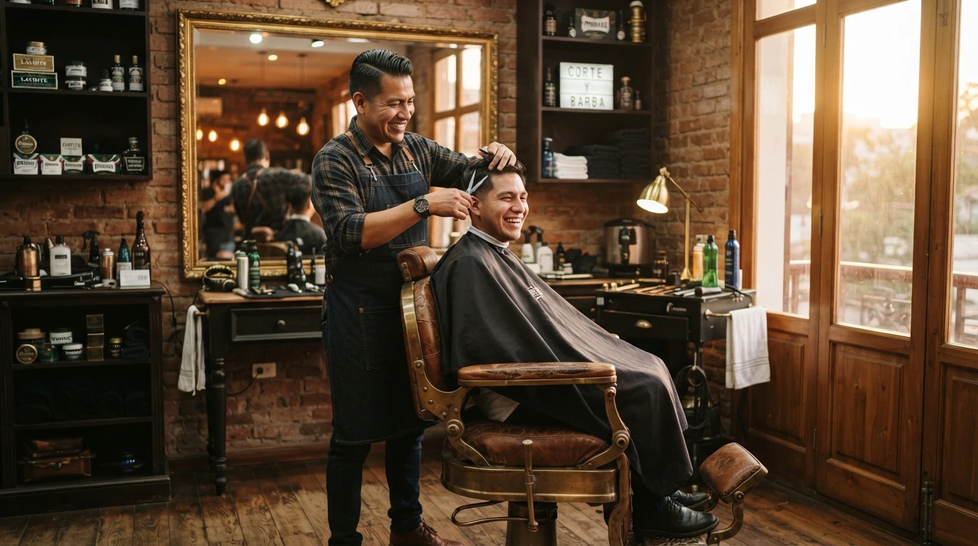 Profesional atendiendo a un cliente en una veterinaria premium